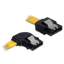 Delock Cable SATA 6 Gb/s male straight> SATA male left angled 30 cm yellow metal