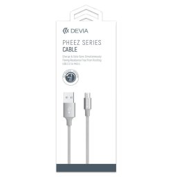 Devia Cablu Pheez Series MicroUSB Grey 2m-T.Verde 0.1 lei/buc
