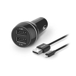 Fast Charger 2x USB cablu lightning inclus 5V/3.1A 15.5W Negru