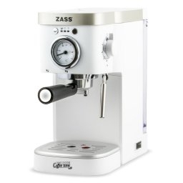 Espressor Espressor Manual ZEM 08, 850W, 15 Bar, 1.2L, Duza Abur, Pompa Italiana, Argintiu/Negru