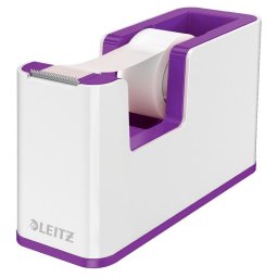 Accesorii birotica Dispenser banda adeziva LEITZ WOW, PS, banda inclusa, culori duale, alb-mov