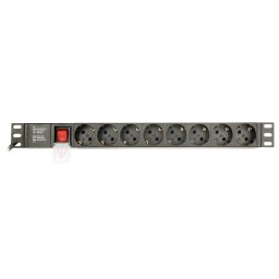 Prelungitor EnerGenie EG-PDU-014 Rack Power Distribution Unit Schuko sockets, 1U, 16A, Schuko plug, 3m Negru