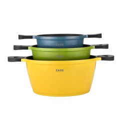 Set 3 oale antiaderente din aluminiu turnat sub presiune Zass Gourmet ZG-ACS 02, Color