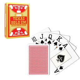 Carti de joc poker profesionale 100% plastic index mare Rosu
