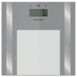 Cantar Cântar corporal digital 180 kg, Analiză corporală (BMI, grăsime, apă), 8 utilizatori, Display LCD mare, Sticlă securizată, Ultra slim, Pornire/Oprire automată, Silver