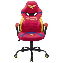 Scaun Gaming Junior Wonder Woman, Piele sintetica, Rosu