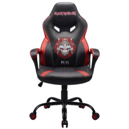 Scaun Gaming Iron Maiden, Piele sintetica, Negru-Rosu