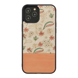 Husa MAN&WOOD case for iPhone 12/12 Pro pink flower black