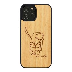 Husa MAN&WOOD case for iPhone 12/12 Pro cat with red fish
