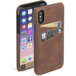 Husa Krusell Sunne 2 Card Cover Apple iPhone X vintage cognac (61104)