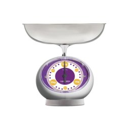 Cantar de bucatarie Tix, capacitate 3 kg, placă detașabilă din inox, design alb pop-retro