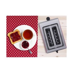Prajitor de paine THTO07716R 860W, 2 Felii, 3 Functii, Rosu