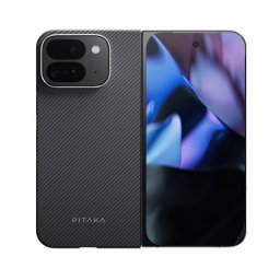 Husa Pitaka MagEZ Case 5, Black/Grey Twill - Google Pixel 9 Pro Fold