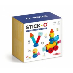Blocuri magnetice Stick-o, primul meu set cu roți, 9 bucăți