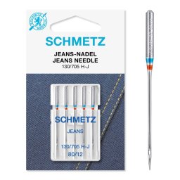 Set 5 ace de cusut, Jeans, finete 80, Schmetz 130/705 H-J VCS