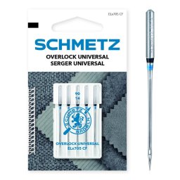 Set 5 ace de surfilat, finete 90, Schmetz ELX705 CF VDS