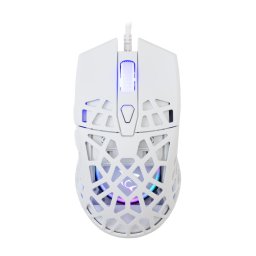 Mouse GM-5018 Caradoc – Mouse gaming cu fir USB, optic 7200 DPI, 7 butoane + scroll, iluminare RGB, alb