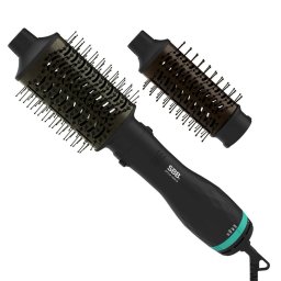 Perie Perie cu aer cald 1000W, perie ovală fixă, funcție ionică, 3 trepte temperatură, aer rece, înveliș ceramic, negru