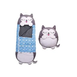 Sac de dormit 2 in 1 husky Kodiak, Pliabil, Portabil,137x50cm, Gri, 3-8 ani, WJ6141-D RCO