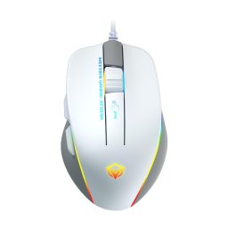 Mouse GM23, Iluminat RGB, 12800 dpi, 128 x 81 x 40 mm, Lungime cablu 1.8 m, Alb-Gri