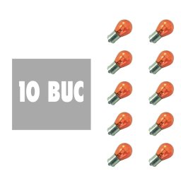 Bec auto Portocaliu PY21W- BAU15s 12V 21W - set de 10 - CARGUARD