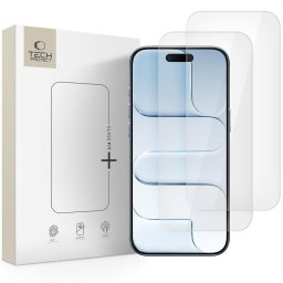 Sticlă securizată Tech-Protect Glass Fit+ pentru iPhone Air, pachet 2 bucăți, transparentă