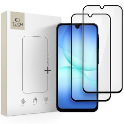 Sticlă securizată Tech-Protect Glass Fit+ pentru Galaxy A16 4G / 5G / A26 5G / A17 4G / 5G, pachet 2 bucăți, rezistență 9H, neagră