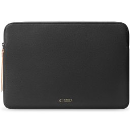 Husă laptop Tech-Protect Fleece pentru 13-14 inch, material moale interior, protecție zgârieturi, neagră