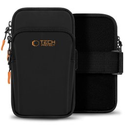 Husa Brățară sport Tech-Protect M7 pentru telefon, fixare pe braț, negru/portocaliu