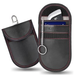 Huse chei auto Husă cheie Tech-Protect KLR100 pentru cheie auto keyless, blocare semnal RFID, negru/roșu