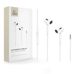 Casti audio cu microfon Ultraboost Core G2 In-ear Control pe fir Jack 3.5 mm Lungime cablu 1.2m Alb