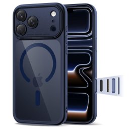 Husa Husă Tech-Protect Magpeak MagSafe CC pentru iPhone 17 Pro Max, spate transparent, compatibilă MagSafe, deep blue/transparent