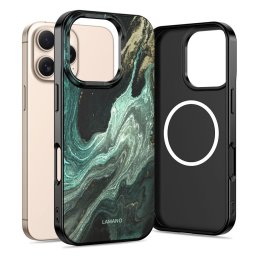 Husa Husă Tech-Protect Lamano MagSafe pentru iPhone 16 Pro, model Verde Aura, compatibilă MagSafe, verde