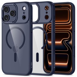 Husa Husă Tech-Protect Magmat MagSafe pentru iPhone 17 Pro Max, spate transparent, compatibilă MagSafe, deep blue/transparent
