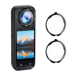 For Insta360 X5 PULUZ Rotating Optical Tempered Glass Lens Guard Protective Cover (Transparent)
