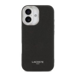 Husa Lacoste Hard Cover PU Leather Champs Elysees MagSafe Black, for iPhone 17, LCHMP17SPCESK