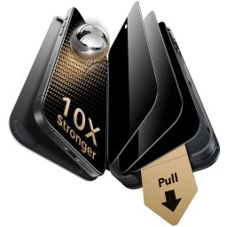 Folie pentru iPhone 17 / iPhone 16 Pro (set 3) - ESR Corning Gorilla Glass UltraFit Privacy™ - Black