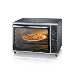 Severin TO 2058 - Cuptor cu convecție cu funcție grill și piatră refractară pentru pizza, 1800 W/230 V, 42 l, negru