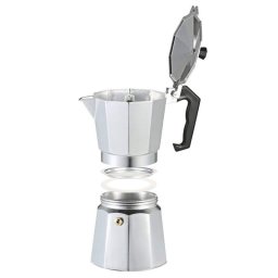 Espressor aluminiu pentru cafea la aragaz, capacitate 6 cesti