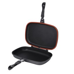 Tigaie dubla antiaderenta de tip grill și clasica Original Dessini 36 cm
