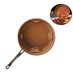 Tigaie din ceramica cu capac de sticla Steel Air Fry Pan,28 cm