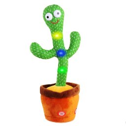 Jucarie de plus Cactus dansator cu acumulator si cablu USB