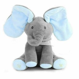 Elefant interactiv din plus care vorbeste, canta si flutura urechile
