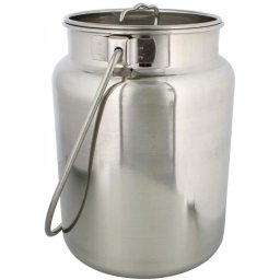 Bidon din inox Grunberg 10l IRL100 cu capac si maner pentru lapte, miere sau ulei