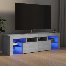 Comoda TV cu lumini LED, gri beton, 140x36,5x40 cm GartenMobel Dekor