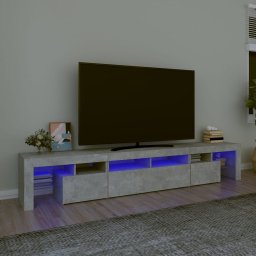 Comoda TV cu lumini LED, gri beton, 230x36,5x40cm GartenMobel Dekor