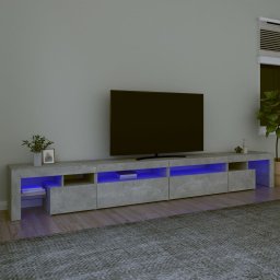 Comoda TV cu lumini LED, gri beton, 290x36,5x40 cm GartenMobel Dekor