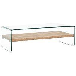 Masuta de cafea, transparent, 98x45x31 cm, sticla securizata GartenMobel Dekor