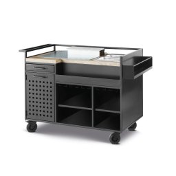 Carucior bar mobil pentru cocktail negru Pujadas 132.5x63x98.5 cm