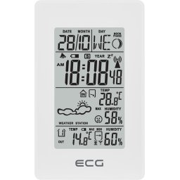 Statie meteo interior-exterior MS 100 White, senzor extern fara fir, LCD, ceas, alarma Alb